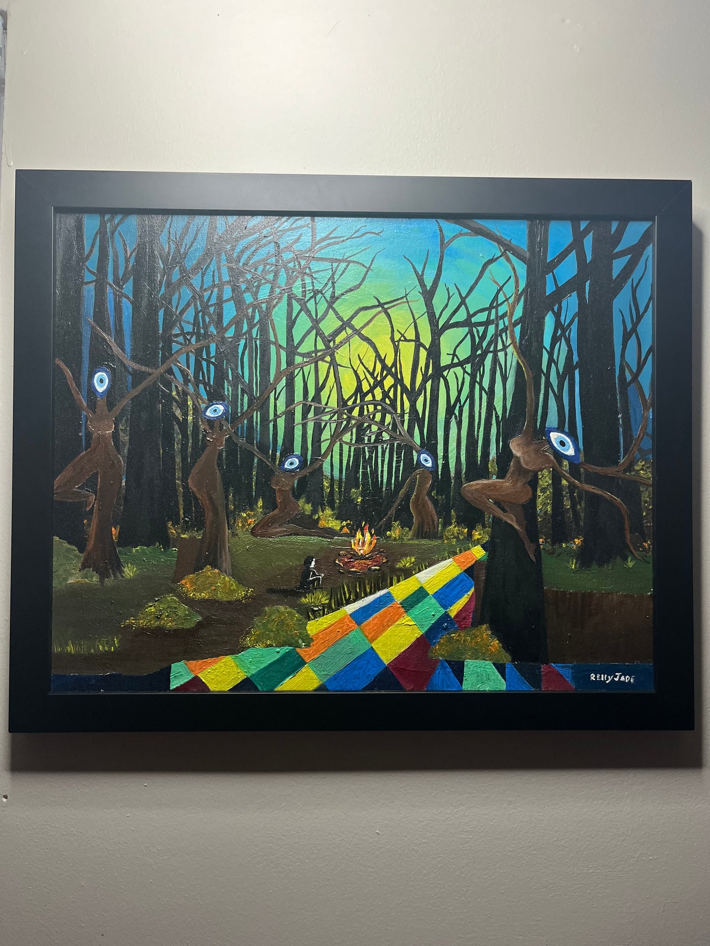 “WATCHERS” - Fine Art Oil Painting, Surrealism, Spooky Forest