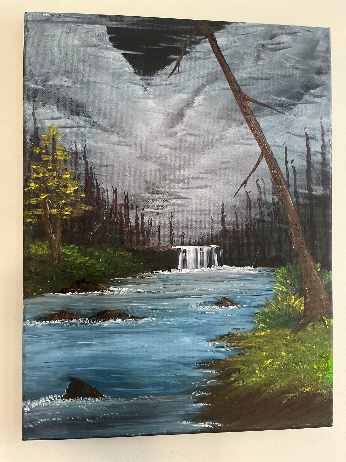 “LAZY RIVER” - Fine Art Oil Painting, Bob Ross Inspired