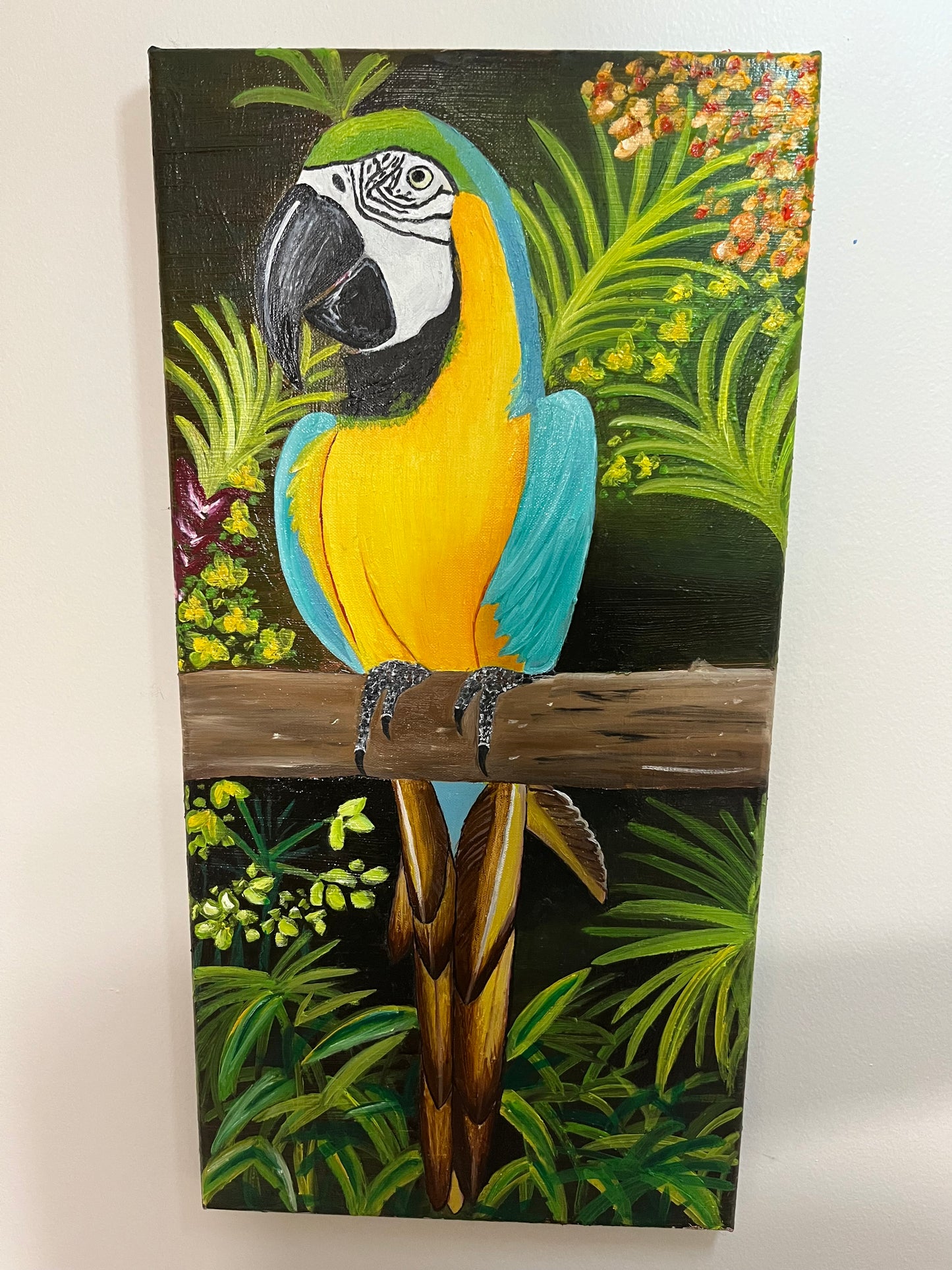 “Tropical Majesty” - Blue and Yellow Macaw Fine Art Oil Painting