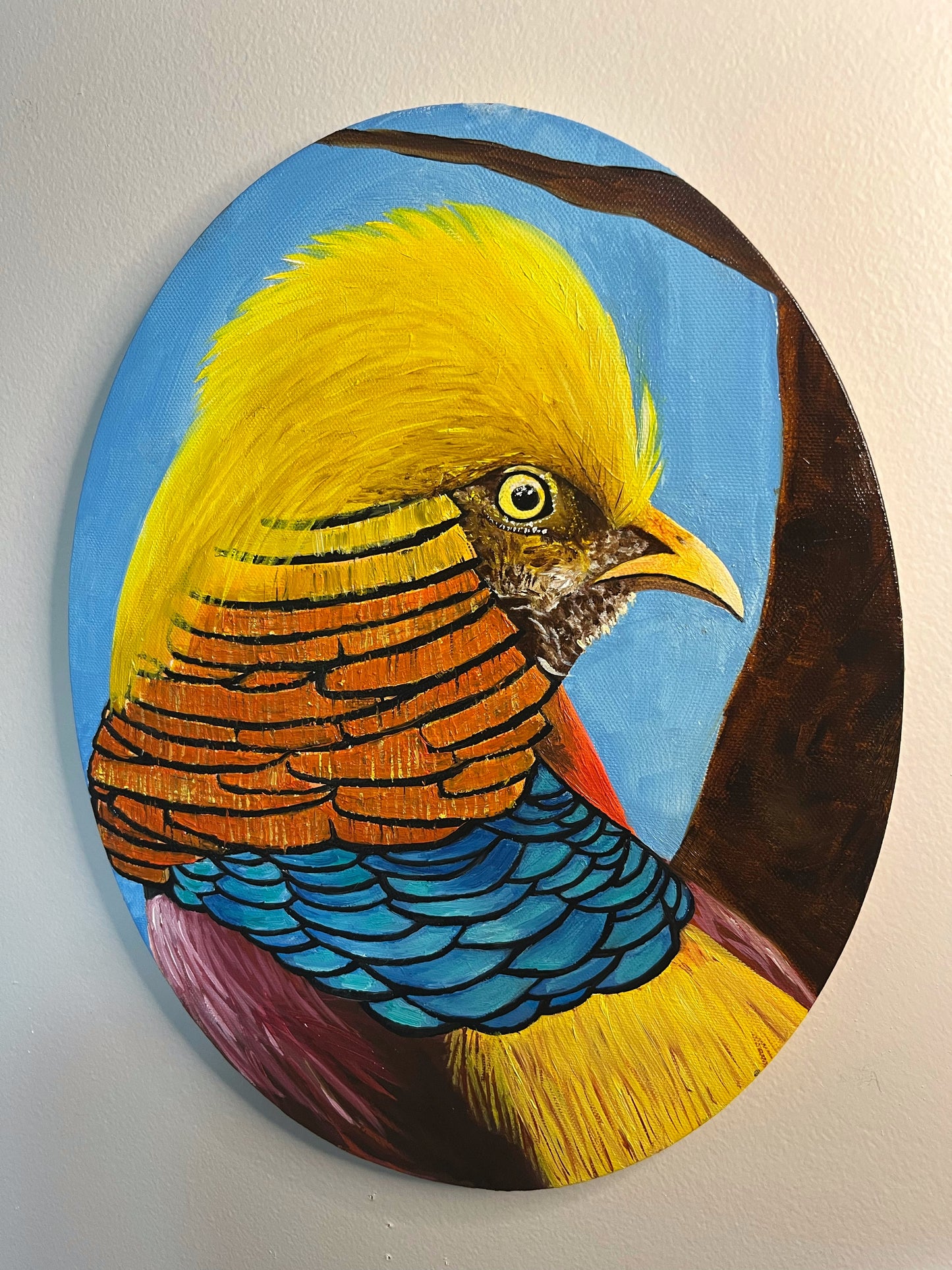 “Vibrant Thang” - Golden Pheasant Fine Art Oil Painting