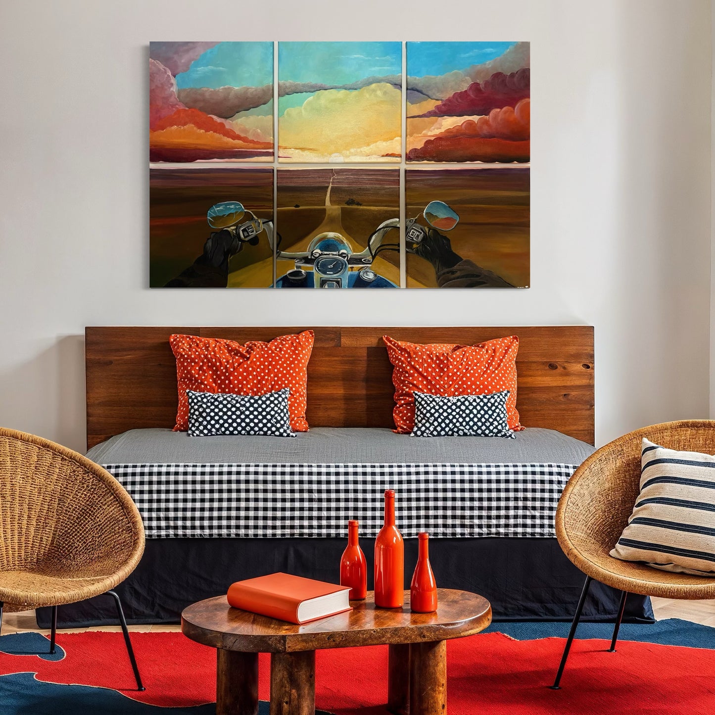 “JOURNEY” - Motorcycle Sunset Fine Art Oil Painting