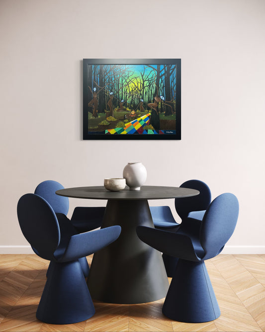 “WATCHERS” - Fine Art Oil Painting, Surrealism, Spooky Forest