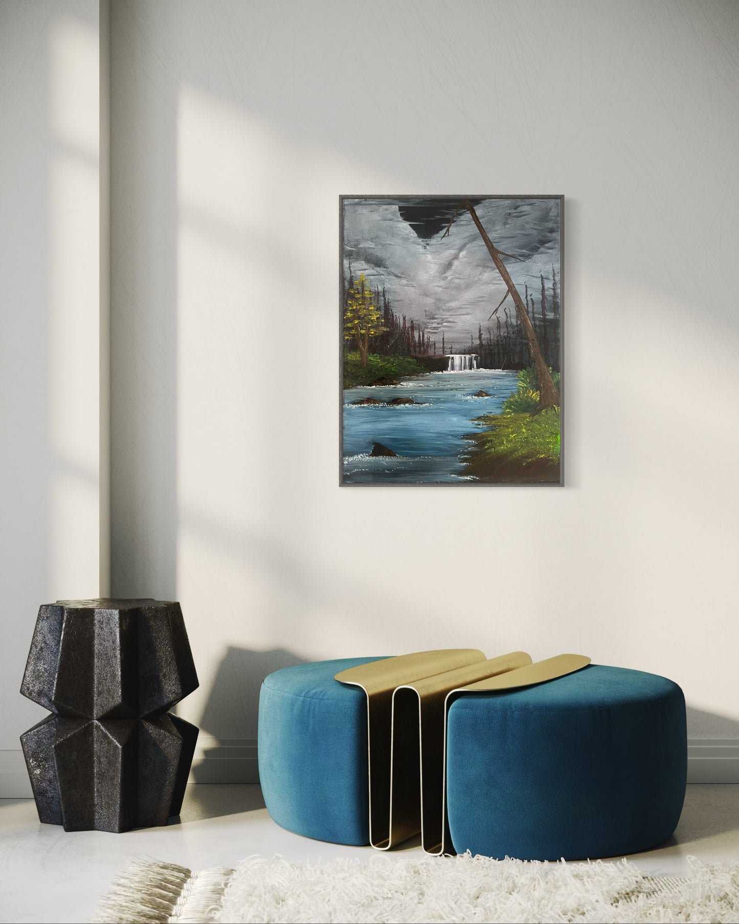 “LAZY RIVER” - Fine Art Oil Painting, Bob Ross Inspired