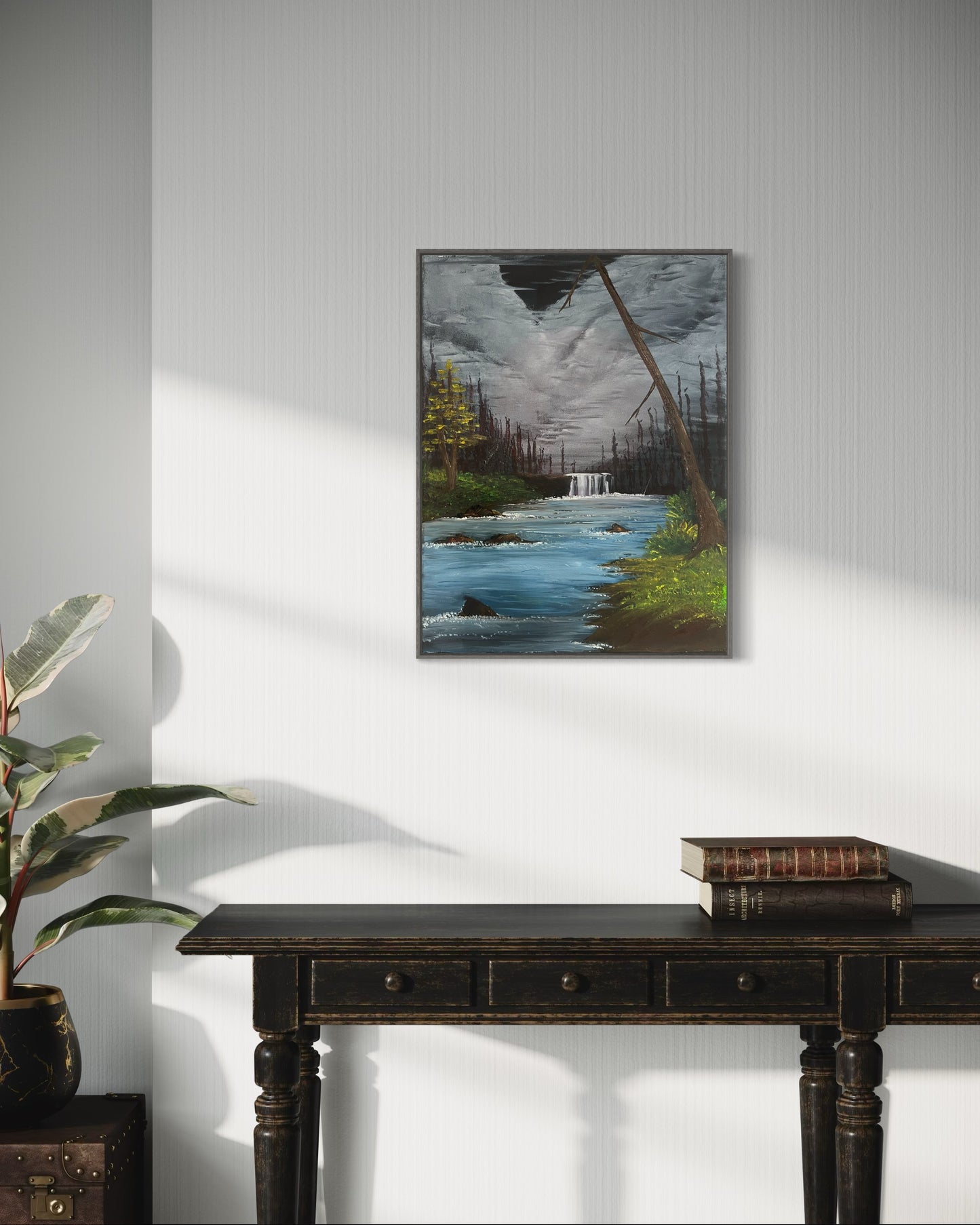 “LAZY RIVER” - Fine Art Oil Painting, Bob Ross Inspired