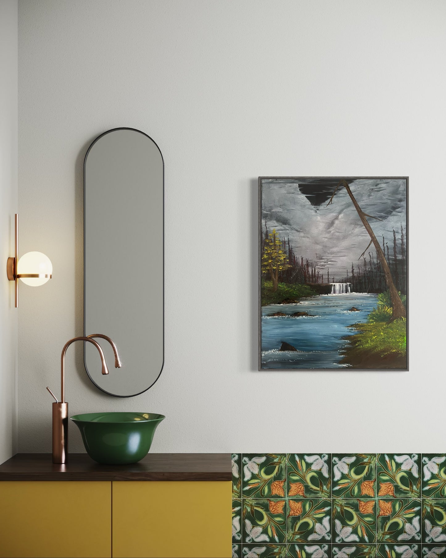 “LAZY RIVER” - Fine Art Oil Painting, Bob Ross Inspired