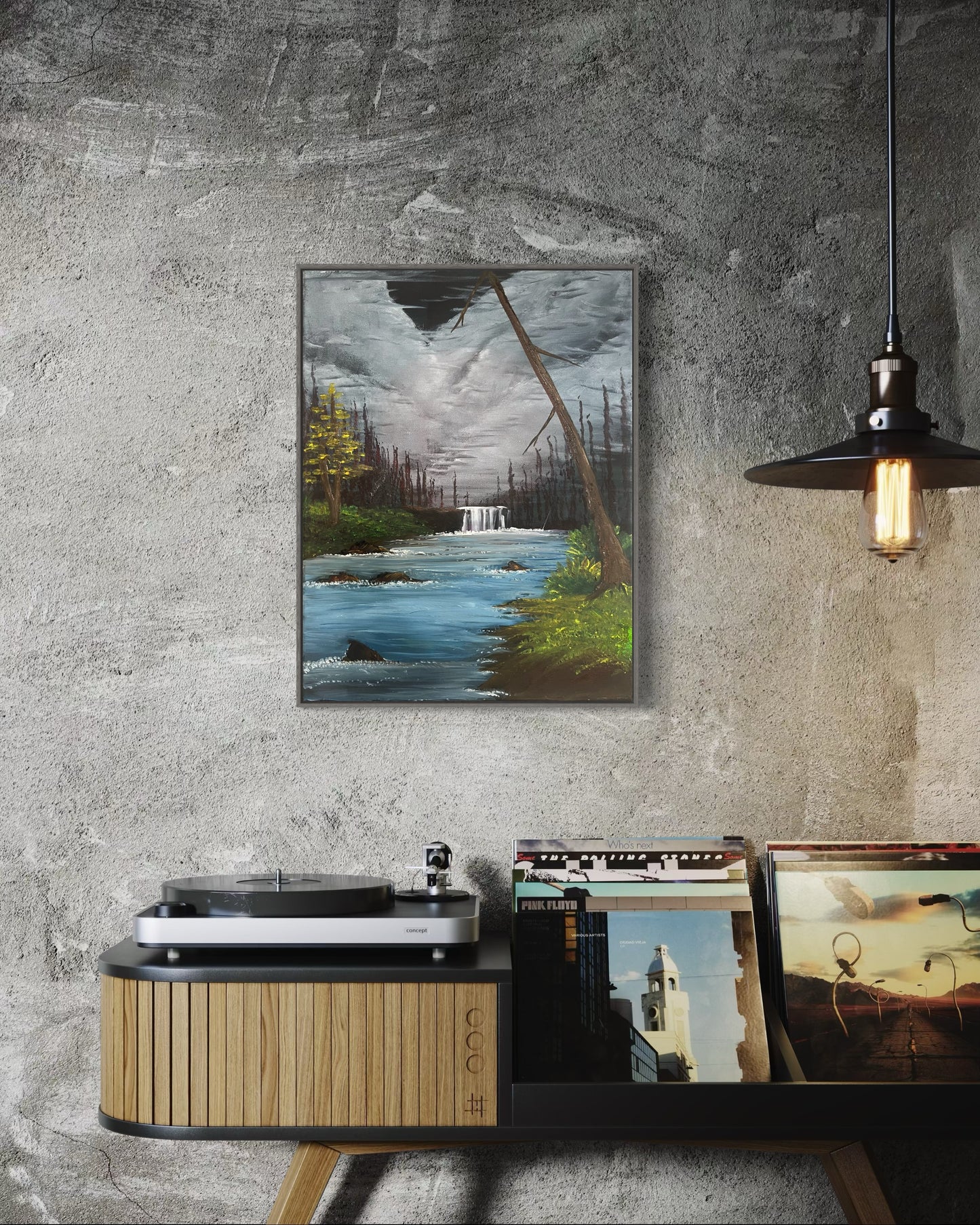 “LAZY RIVER” - Fine Art Oil Painting, Bob Ross Inspired