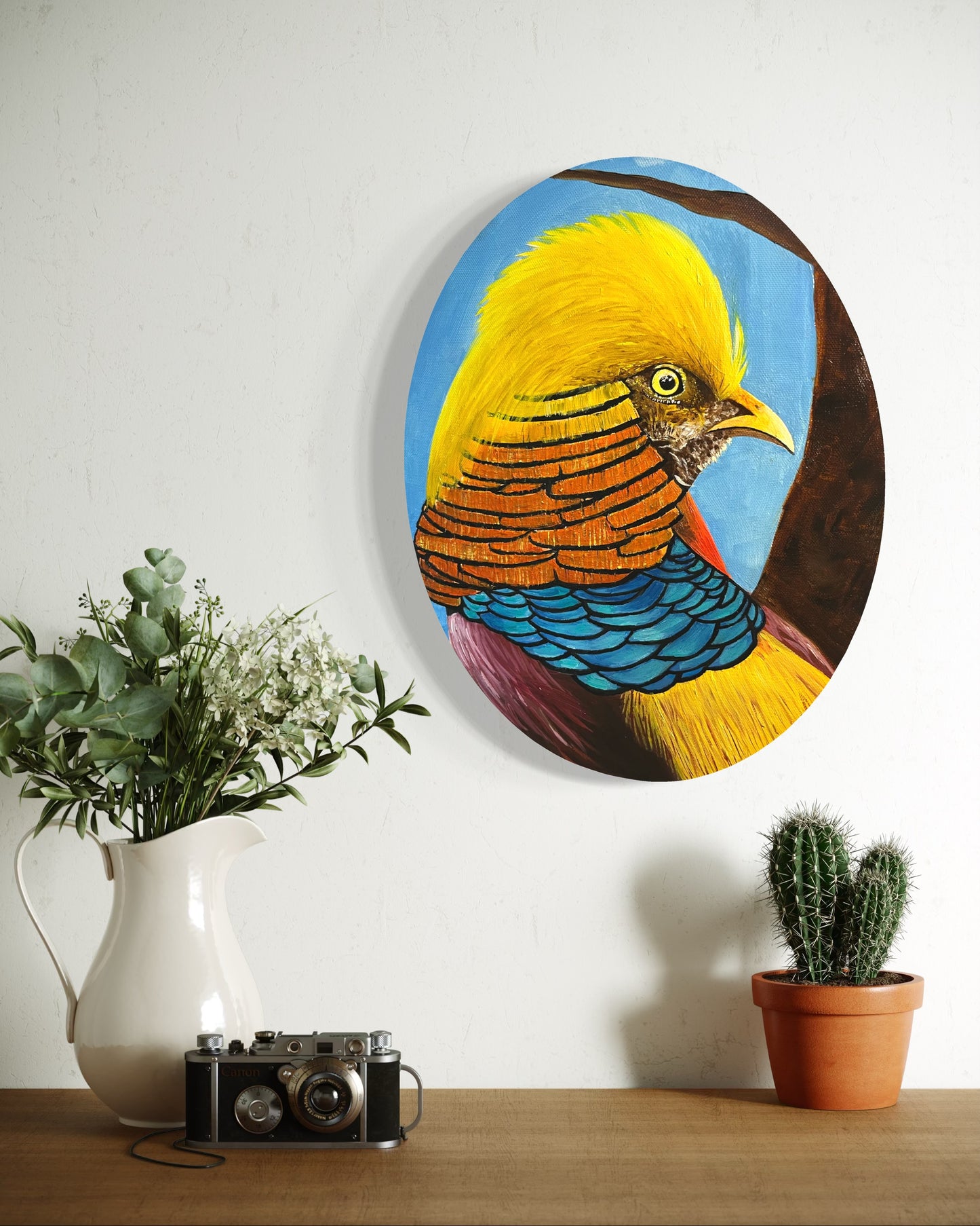 “Vibrant Thang” - Golden Pheasant Fine Art Oil Painting