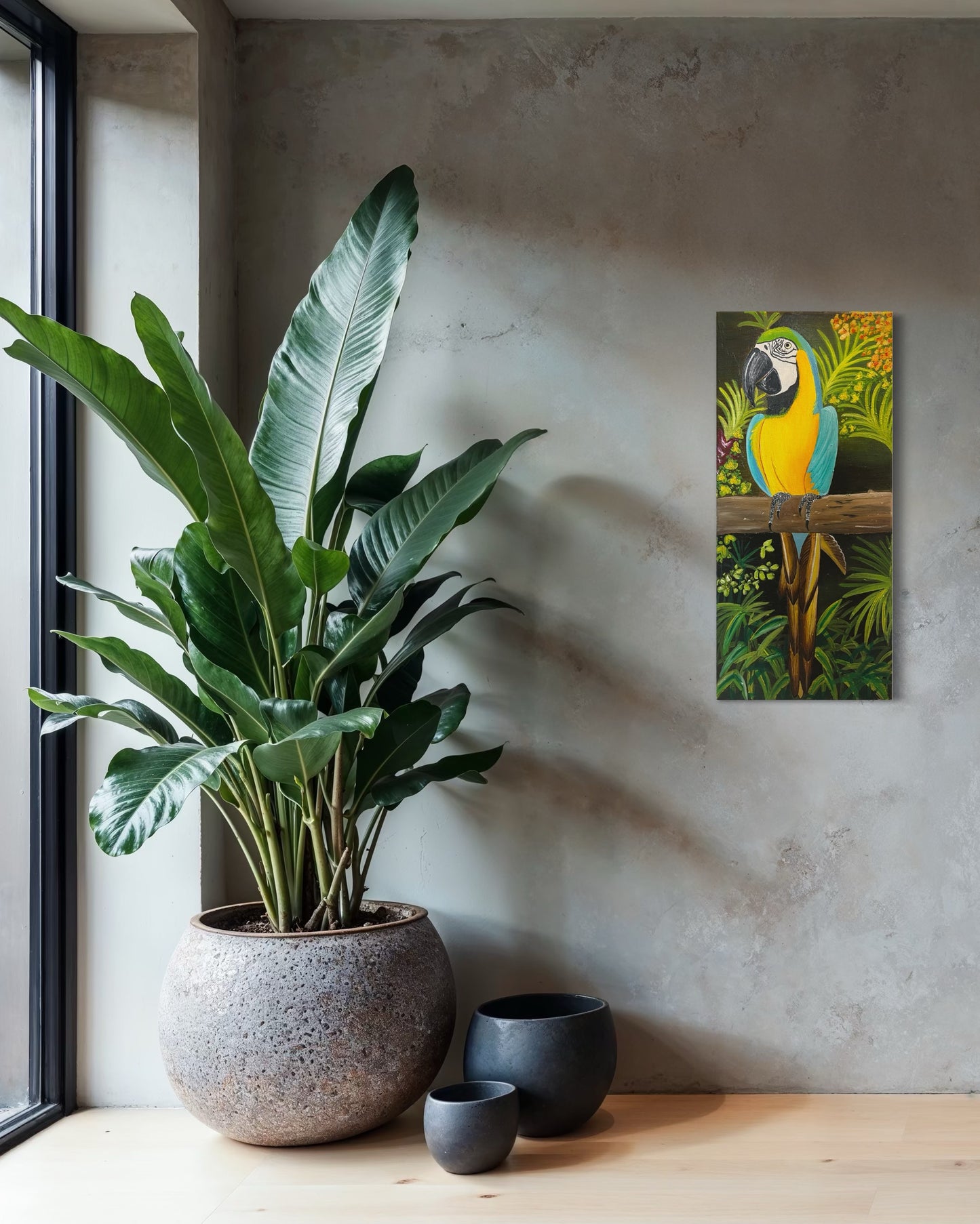 “Tropical Majesty” - Blue and Yellow Macaw Fine Art Oil Painting