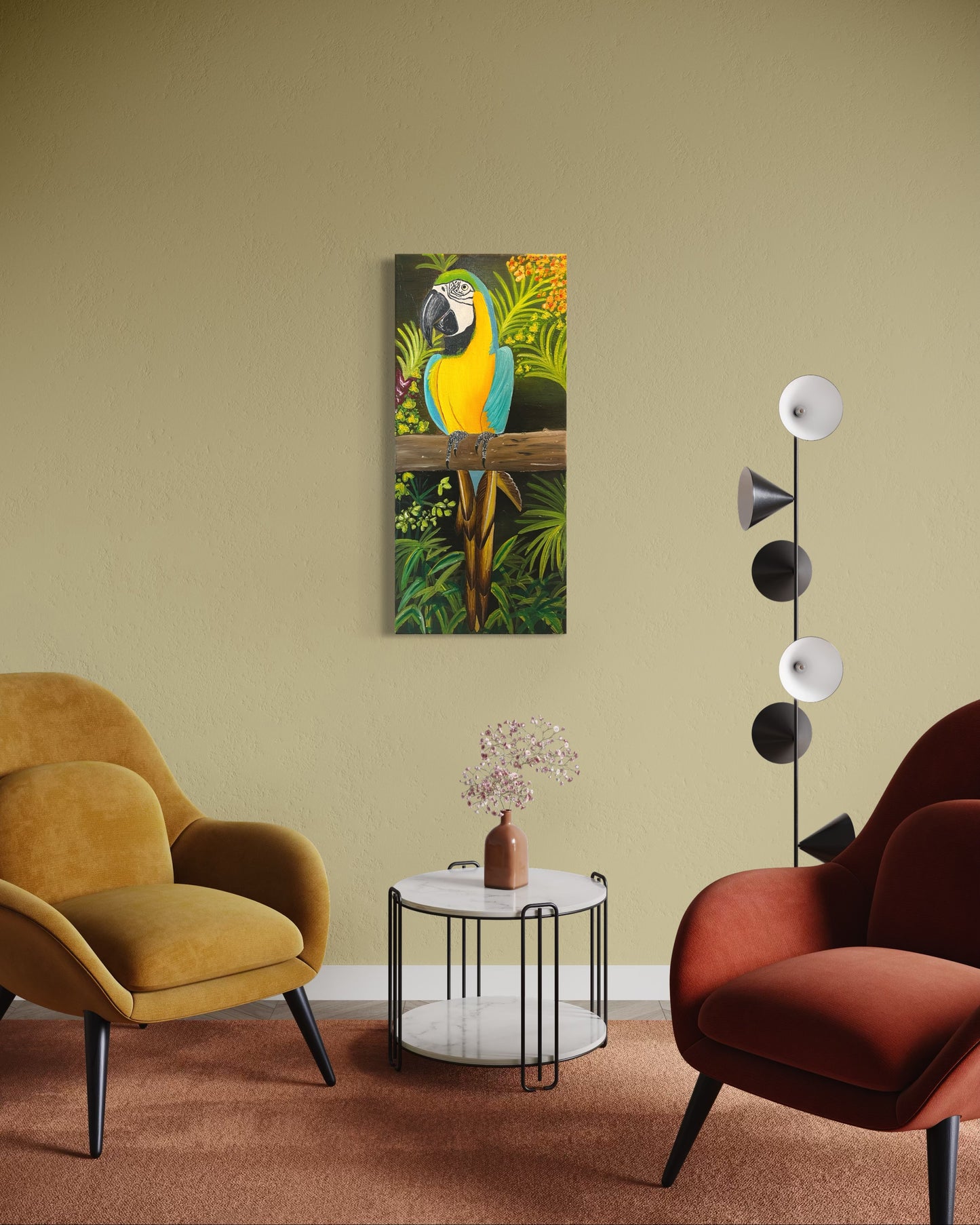 “Tropical Majesty” - Blue and Yellow Macaw Fine Art Oil Painting