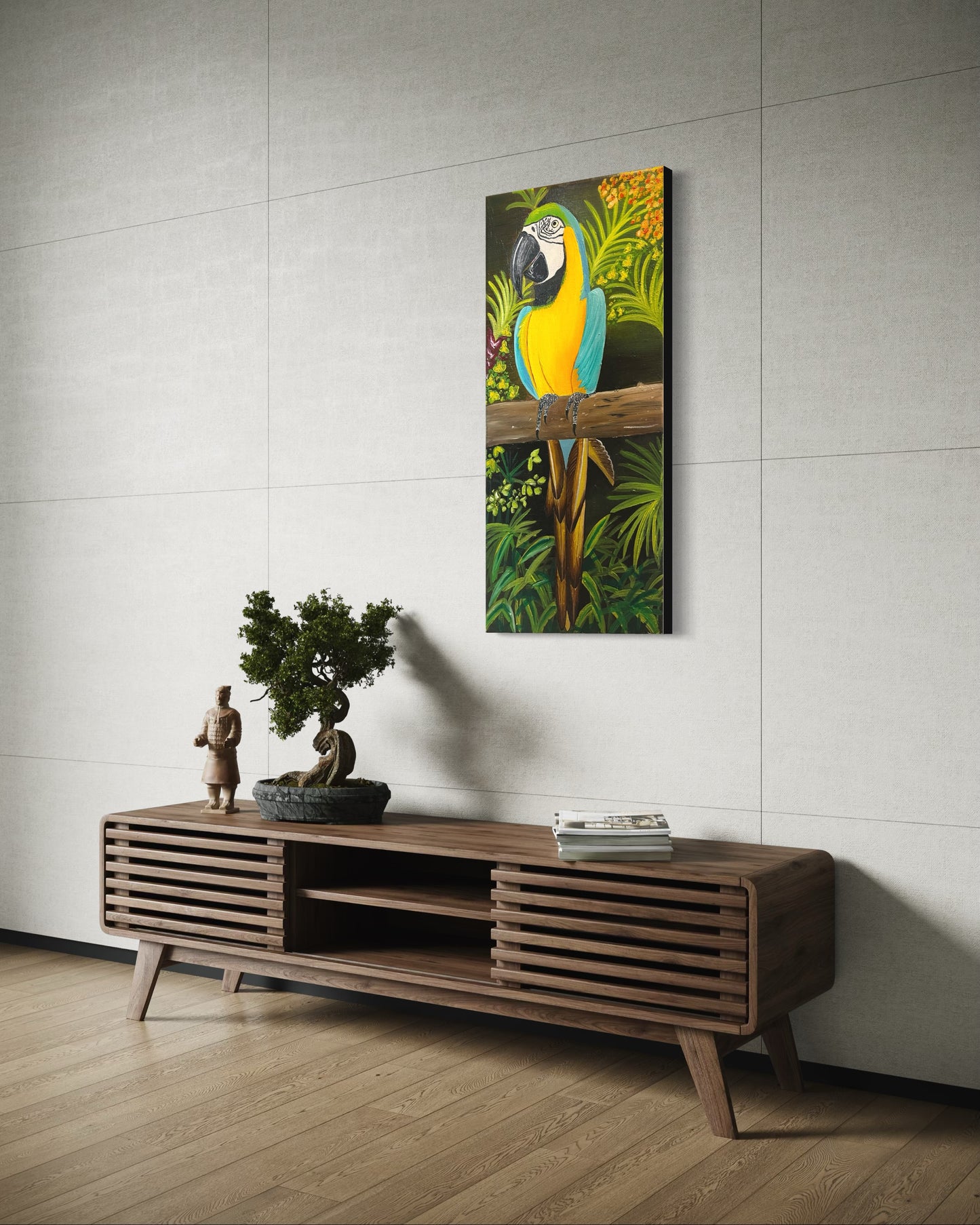 “Tropical Majesty” - Blue and Yellow Macaw Fine Art Oil Painting