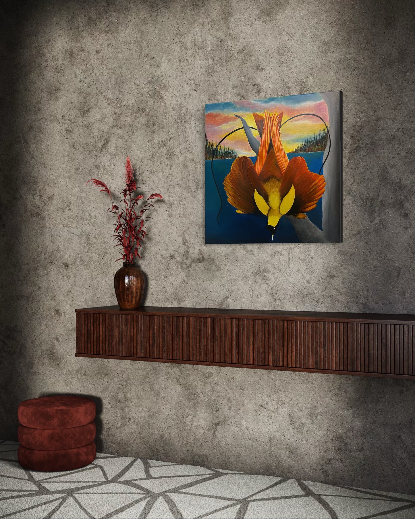 “Elegance In Motion” - Bird of Paradise Fine Art Oil Painting